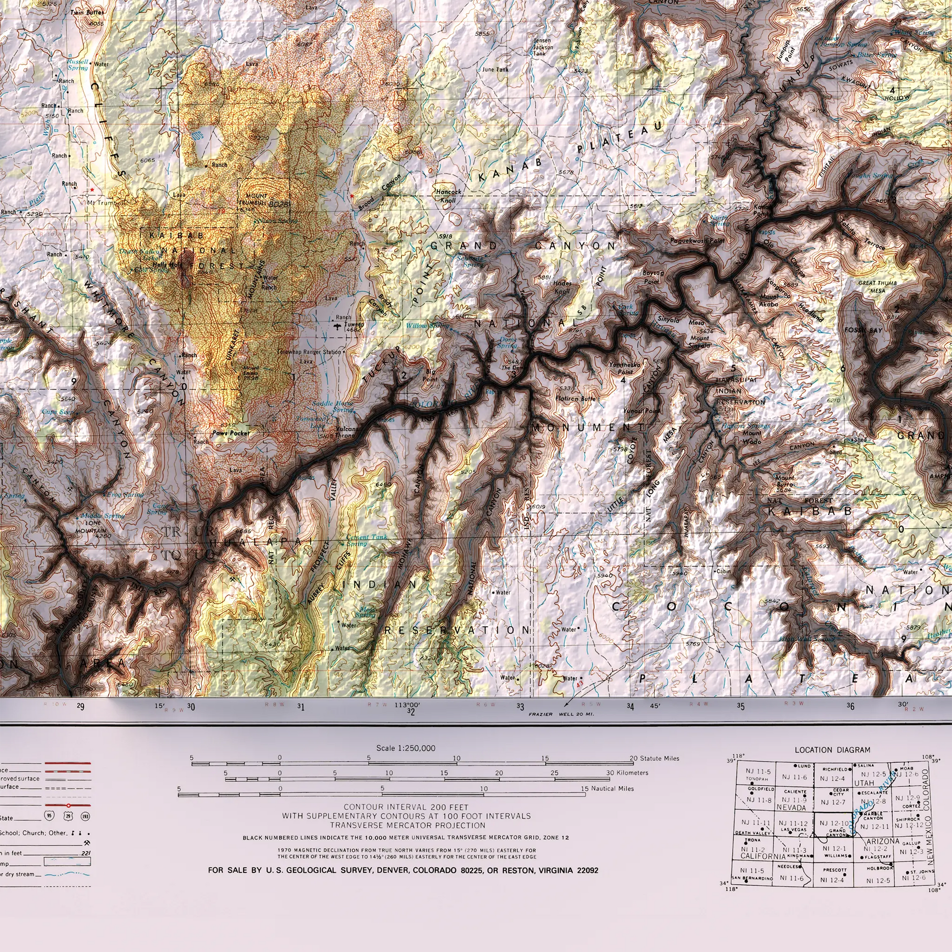 Grand Canyon, Arizona - 1953-Historical Topographic-Wall Map-ModernCarto