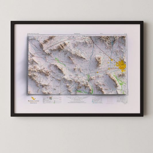 Phoenix, Arizona - 1954-Historical Topographic-Wall Map-ModernCarto