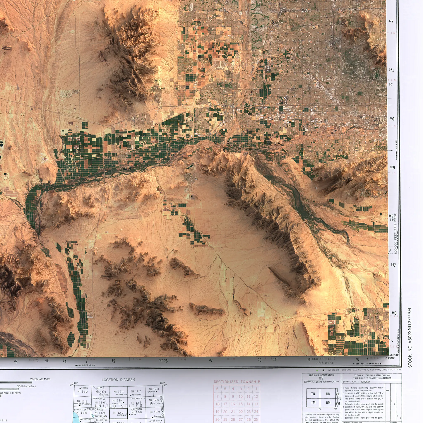 Phoenix, Arizona-Satellite Imagery-Wall Map-ModernCarto