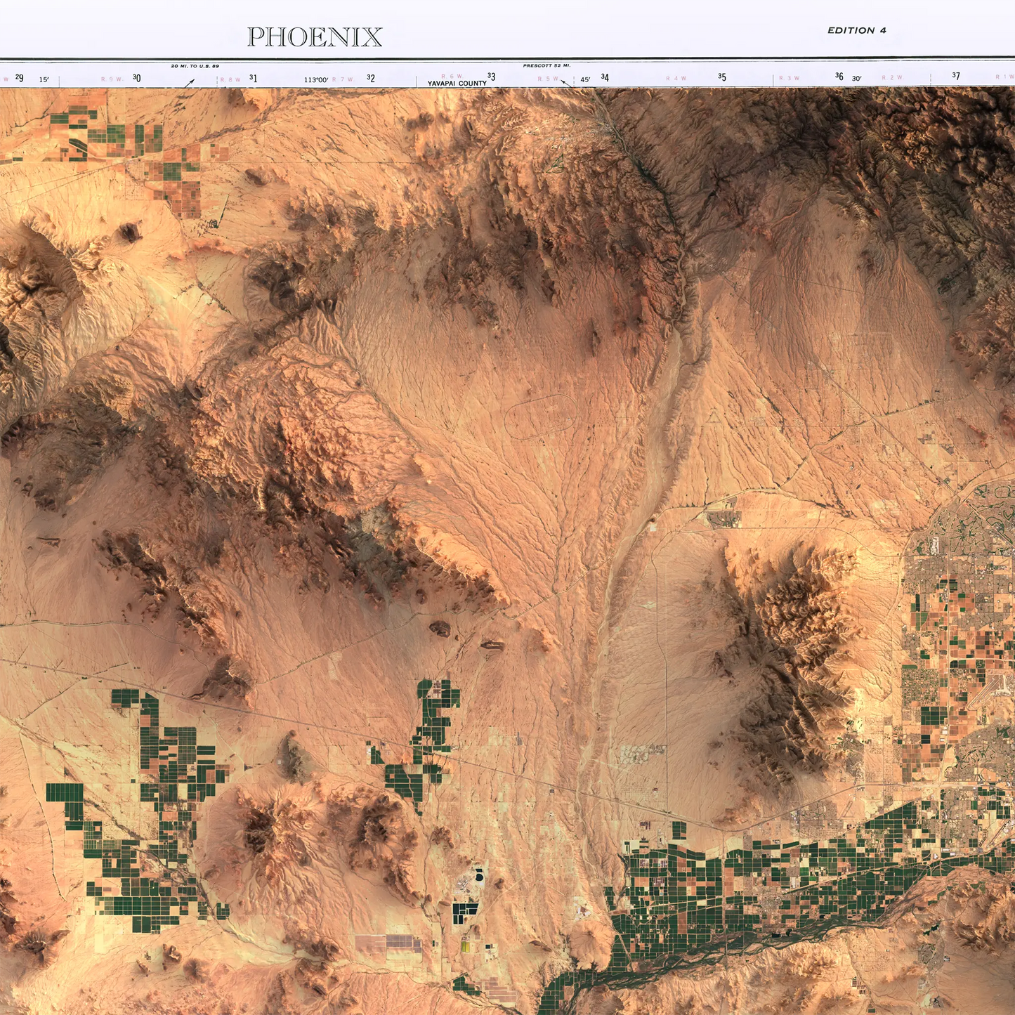 Phoenix, Arizona-Satellite Imagery-Wall Map-ModernCarto