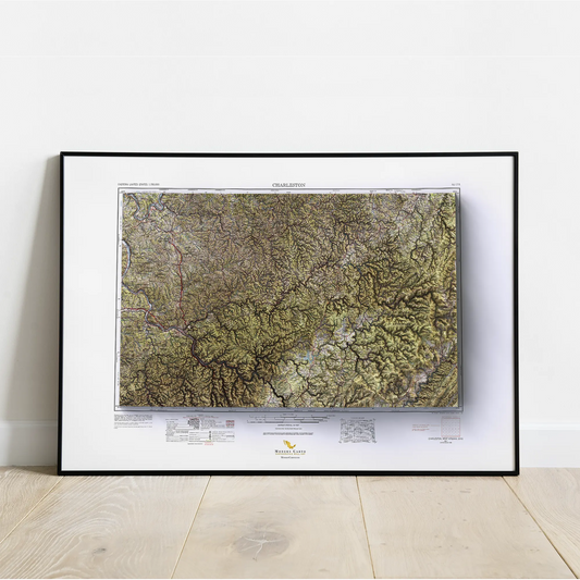 Charleston, West Virginia - 1957-Historical Topographic-Wall Map-ModernCarto