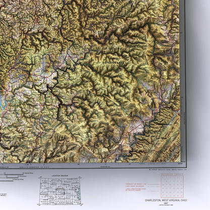 Charleston, West Virginia - 1957-Historical Topographic-Wall Map-ModernCarto