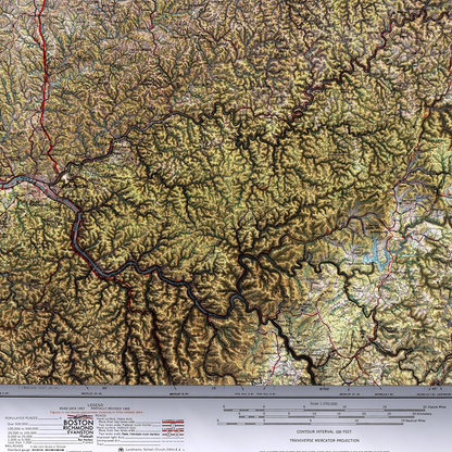 Charleston, West Virginia - 1957-Historical Topographic-Wall Map-ModernCarto