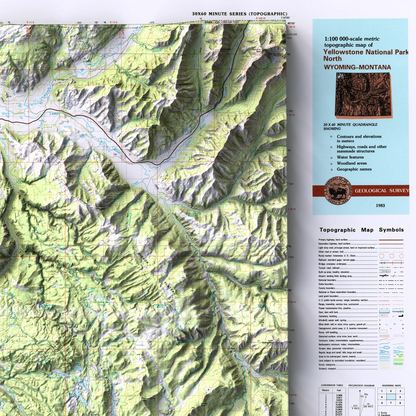 Yellowstone North, Wyoming / Montana - 1983-Historical Topographic-Wall Map-ModernCarto