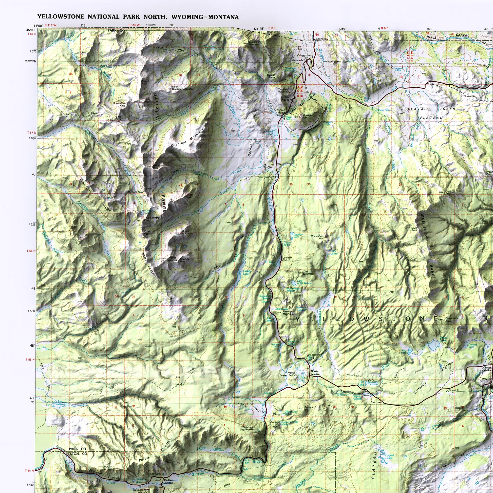 Yellowstone North, Wyoming / Montana - 1983-Historical Topographic-Wall Map-ModernCarto
