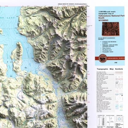 Yellowstone South, Wyoming - 1982-Historical Topographic-Wall Map-ModernCarto