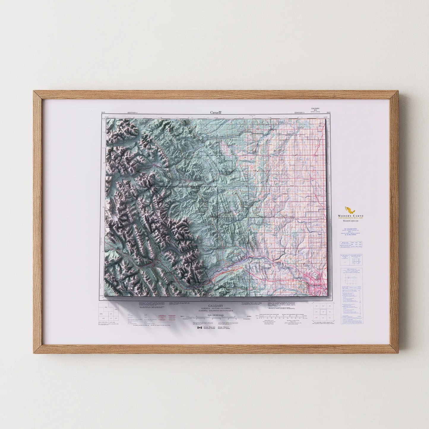 Calgary, Alberta - 1994-Historical Topographic-Wall Map-ModernCarto