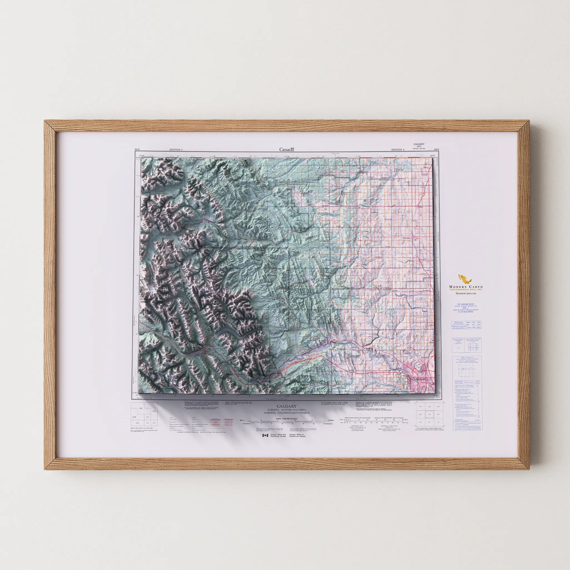 Calgary, Alberta - 1994-Historical Topographic-Wall Map-ModernCarto