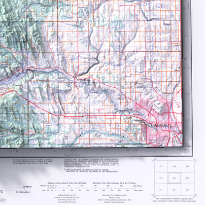 Calgary, Alberta - 1994-Historical Topographic-Wall Map-ModernCarto