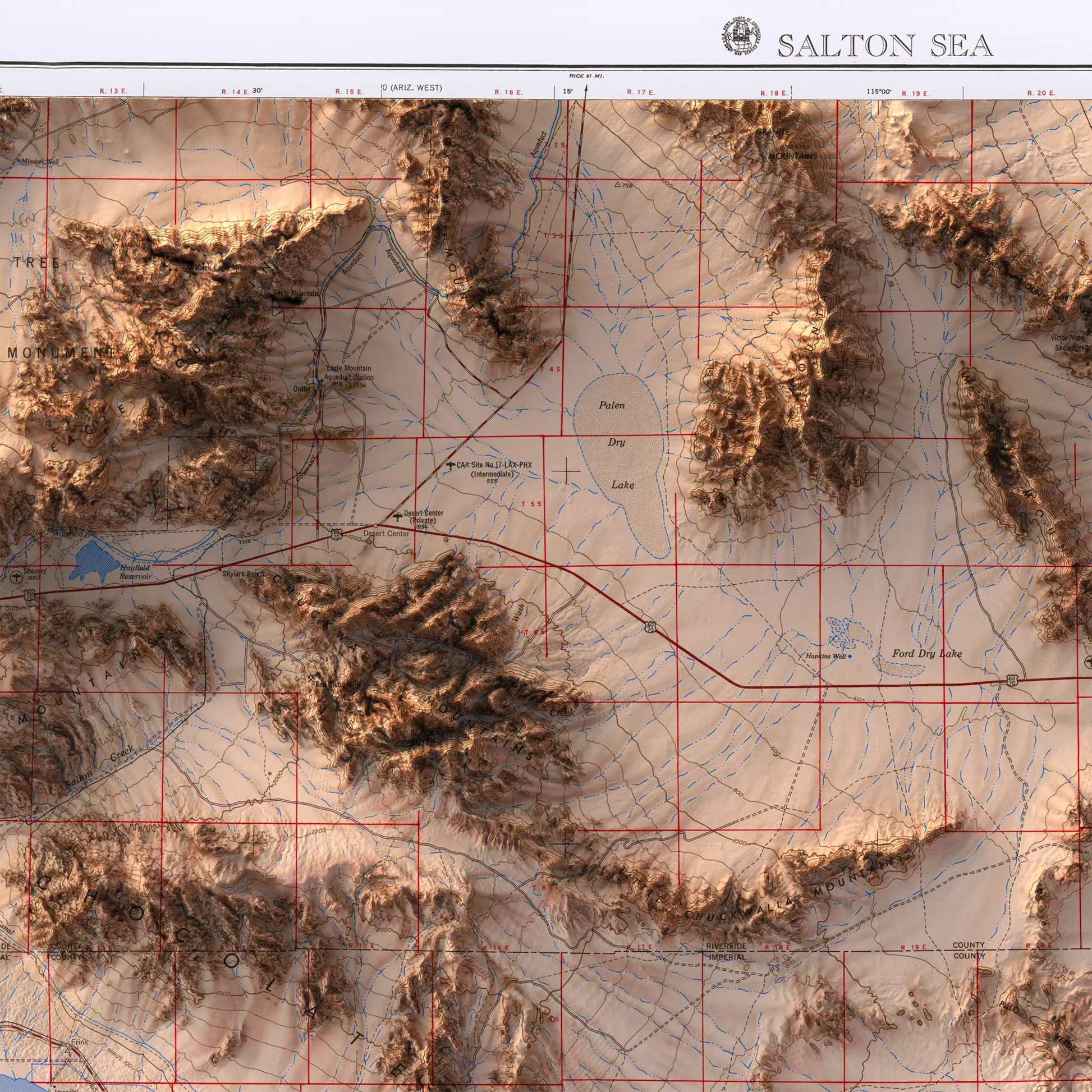 Salton Sea, California - 1955-Historical Topographic-Wall Map-ModernCarto