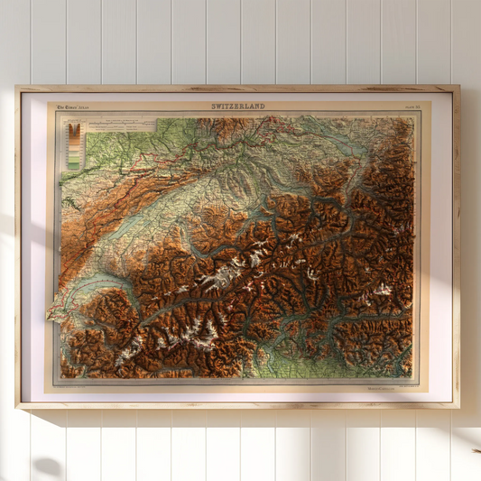 Switzerland - 1922-Historical Topographic-Wall Map-ModernCarto