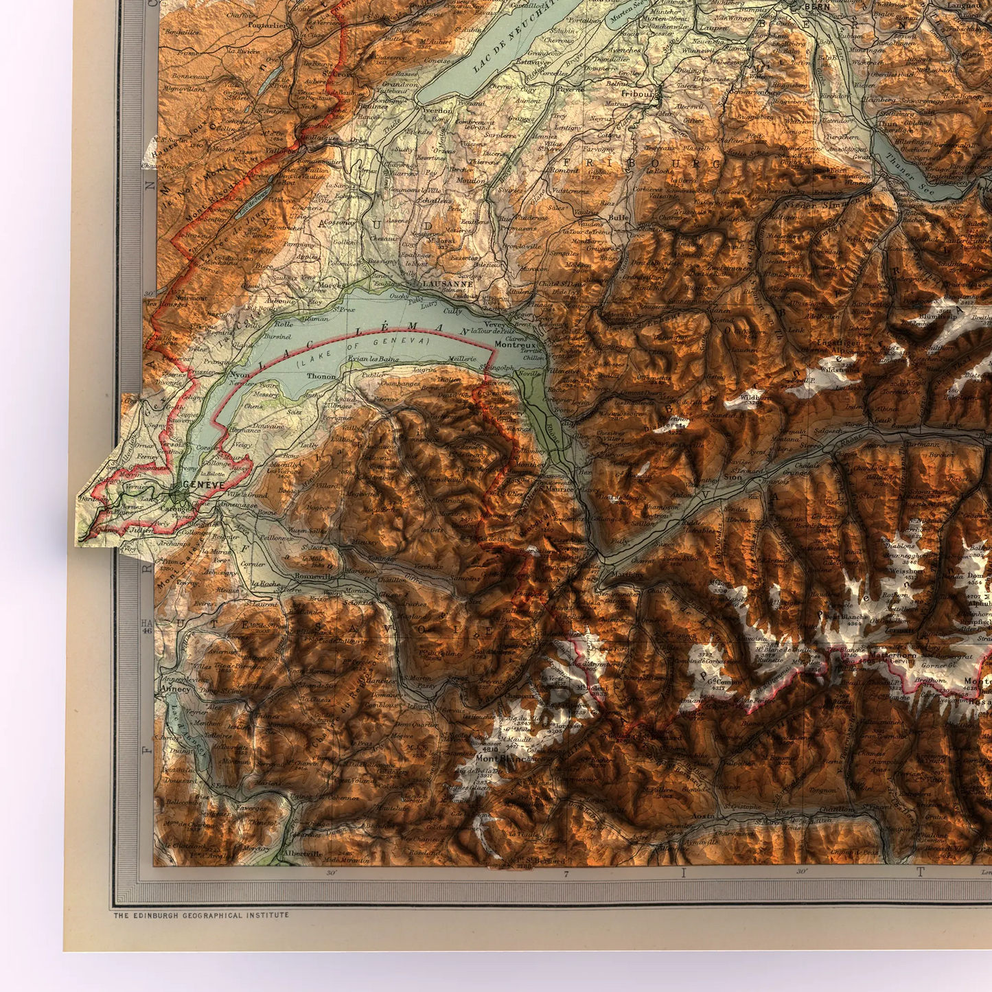 Switzerland - 1922-Historical Topographic-Wall Map-ModernCarto