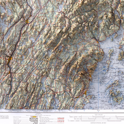 Bangor, Maine - 1960-Historical Topographic-Wall Map-ModernCarto