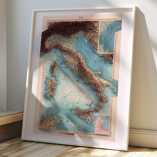 Italy - 1967-Historical Topographic-Wall Map-ModernCarto