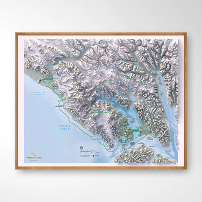Glacier Bay National Park-Modern Topographic-Wall Map-ModernCarto